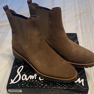 Sam Edelman Womens Brown Suede Ankle Boots